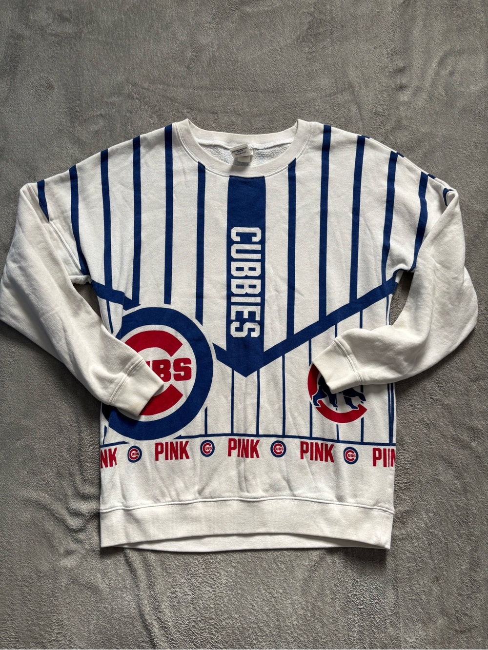 Victoria's Secret Pink Women’s Chicago Cubs Cubbies Crew Neck Sweatshirt XS 2018